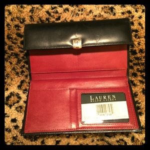 Lauren Ralph Lauren Black w/ Red Interior Wallet❤️